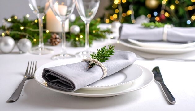 Elegant Christmas table setting (1) - Powered by Adobe