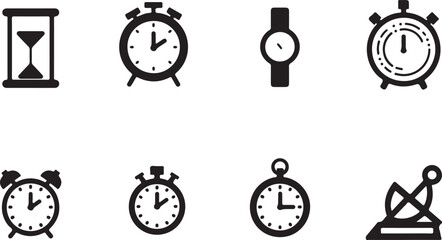 Fototapeta premium Icons representing time management and punctuality for business