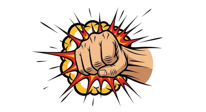 Comic Style Punch &ndash; Vector Explosion Impact Illustration