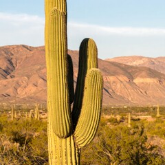 Desert landscape with saguaro cactus (1)