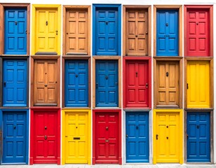 Fototapeta premium Colorful doors on a wall