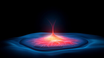 Glowing energy plasma electric abstract science blue red light futuristic background