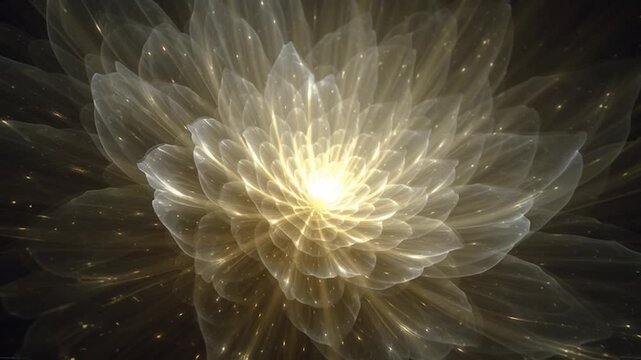 Ethereal Abstract Flower of Light and Energy. Perfect visual for projects related to wellness, mindfulness, technology, abstract art, and new-age concepts. 
