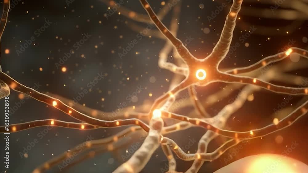 Wall mural neuron or nerve cell with an intricate network. perfect for projects related to science, technology,