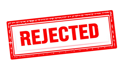 rejected stamp isolated on white