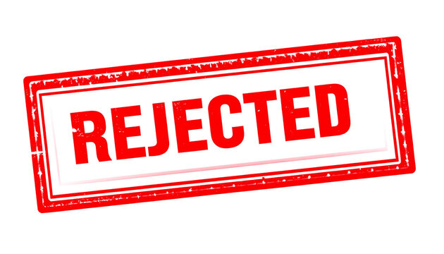 rejected stamp isolated on white