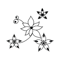 Black Floral Ornaments Vector Collection – Elegant Decorative Set