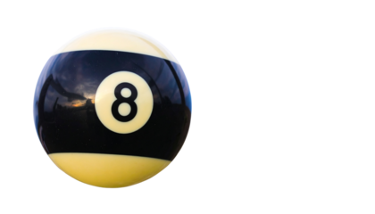8 Ball Pool PNG, Billiard Cue and Black 8 Ball Isolated, Transparent Background, Snooker, Gaming, and Recreation