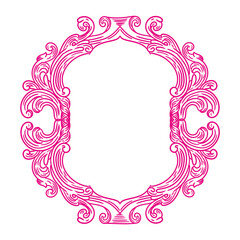Original illustrations of ornate vintage rococo frames and coquettes, hand-drawn in a minimalist style.  for posters, cards, and graphic design.