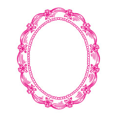 Original illustrations of ornate vintage rococo frames and coquettes, hand-drawn in a minimalist style. for posters, cards, and graphic design.