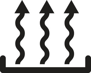 Heat icon three arrow up vector, Heat Rising Symbol