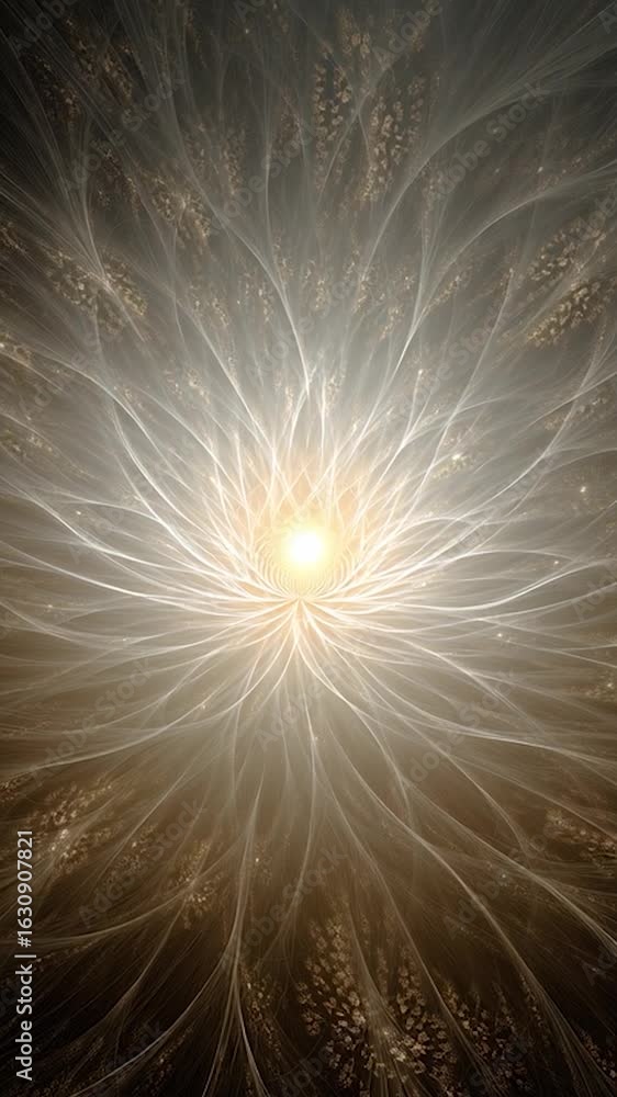 Wall mural vertical video ethereal abstract flower of light and energy. perfect visual for projects related to 