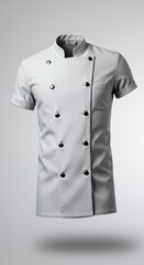 White Short-Sleeve Chef Jacket Mockup