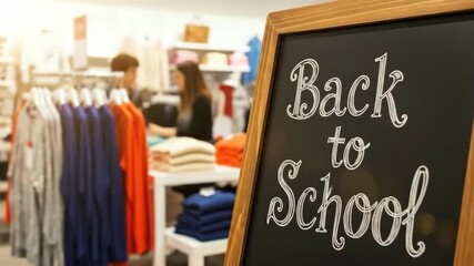 Back to School Sign in Clothing Store - Powered by Adobe