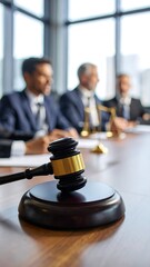 Gavel on table in meeting