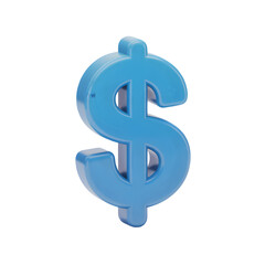 Fototapeta premium Shiny blue dollar symbol floats ready for financial success and growth