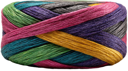 Vibrant Yarn: A close-up studio shot captures a colorful skein of yarn, displaying various hues in a visually captivating display.
