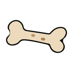 A simple cartoon illustration of a classic dog bone. Isolated graphic element for pet food, treats, and veterinary concepts.