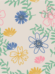 Fototapeta premium Vector illustration. Seamless pattern for printing. 