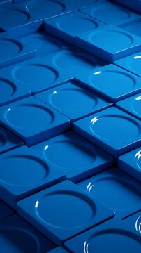 Abstract Blue 3D Background with Squares Circles and Blocks