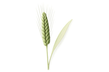 Fototapeta premium Realistic green wheat stalk growing on a transparent background, perfect for agricultural or food-related projects