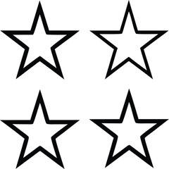 Obraz premium Four outline stars arranged in a grid pattern.