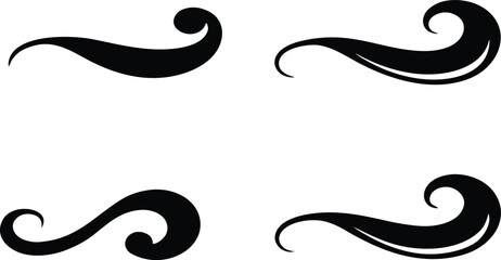 Obraz premium Set of four black swirl ornaments and flourishes.