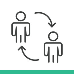 Collaboration icon. Thin line icon vector