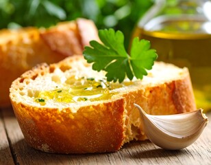 Toasted bread slices with garlic and olive oil (1)