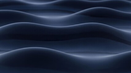 Obraz premium Abstract smooth waves in navy blue, undulation pattern backdrop