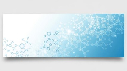 Abstract molecules and connections against a blue gradient backdrop.