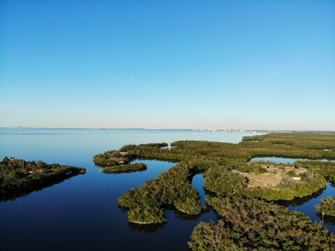 Tampa, Florida USA - Nov 02, 2024: Tampa Apollo Beach Eg Simmons regional park landscape	