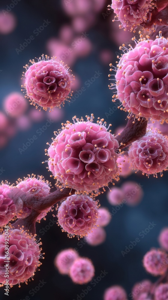 Aufkleber sequence showing immune cells activated by pollen causing inflammatory reactions in l tissues.