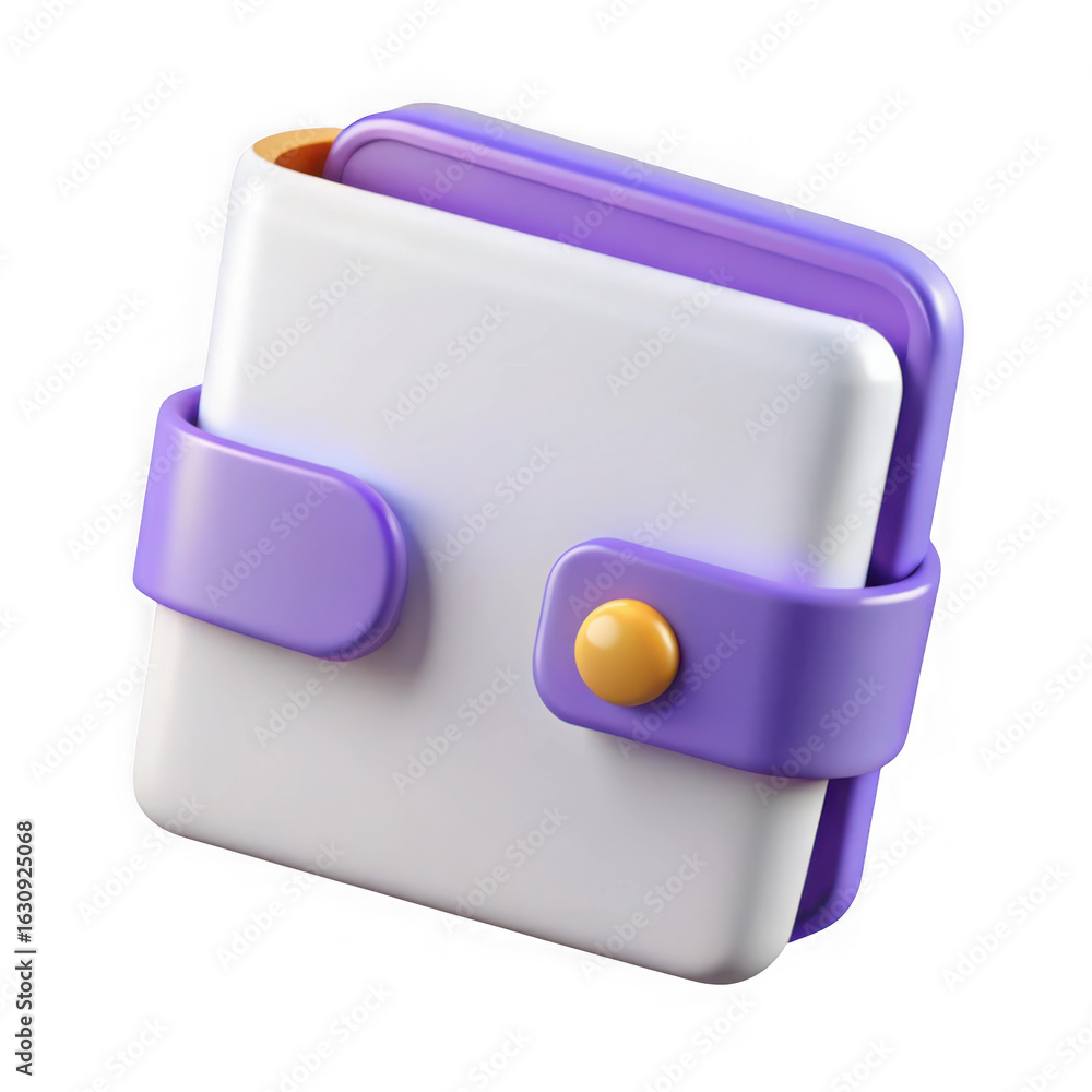 Poster a minimalist 3d rendering of a wallet representing financial security and modern payment methods for