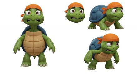 Fototapeta premium Cartoon turtle character designs