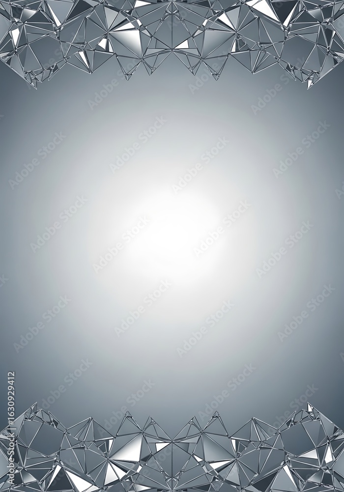 Poster abstract crystalline structure framing a soft gradient light expanse providing visual interest
