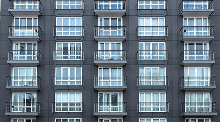Obraz premium Front view of an apartment in the city center.