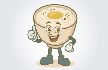 Arabic Food Labneh Mascot Cartoon Character Template