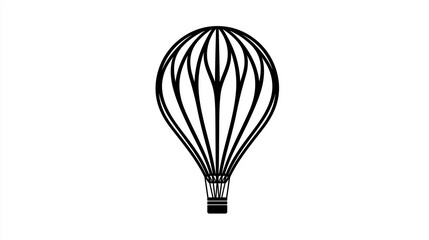 Naklejka premium Hot Air Balloon Silhouette Icon, for Travel, Adventure Design