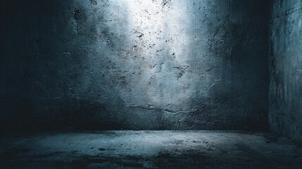Eerie Dark Walls with Subtle Light on Black Concrete Background