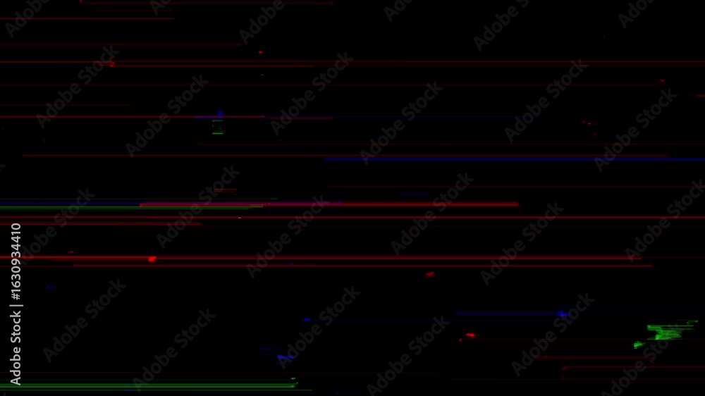 Aufkleber a black background with static lines of color. red, blue, and green lines move across the screen, cr