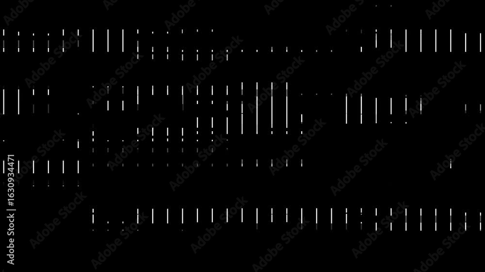 Poster a close-up shot of a pattern of white lines in a dark room. the lines are evenly spaced and parallel