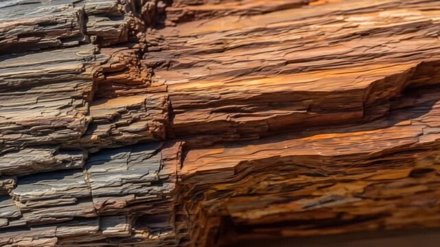 Close-up Video of Banded Iron Formation Rock Layers with Varied Colors and Textures