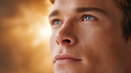 A close-up of a person radiating a glowing aura while deep in thought, symbolizing the power of manifestation through feeling and intention.