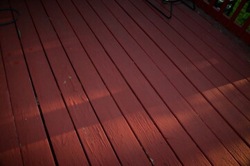 Red Wooden Deck Boards