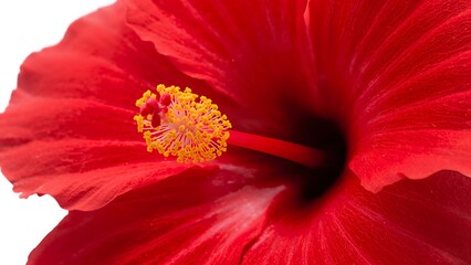 Close-Up of a Striking Red Hibiscus Flower
