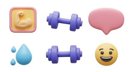 Colorful graphic icons set