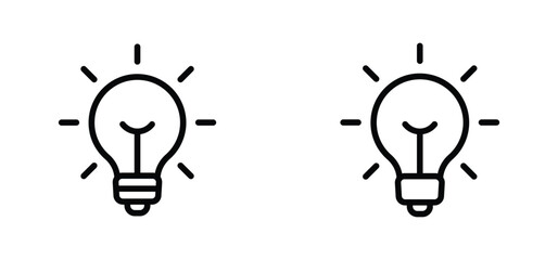 Lightbulb icon. Bulb lamp icons set vector. Idea symbol vector