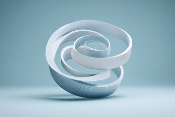Elegant swirl design with modern light blue backdrop evokes serenity and sophistication nicely