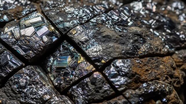 Iridescent Bornite Mineral Specimen: Close-Up of Chalcopyrite's Peacock Ore Transformation